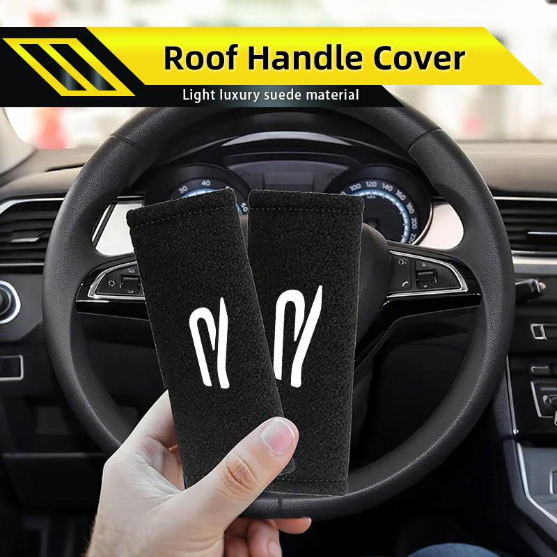 Suede Car Roof Door Pull Handle Protective Cover Soft and Comfortable For VW Scirocco Jetta Beetle Golf Passat Polo Tiguan ge2