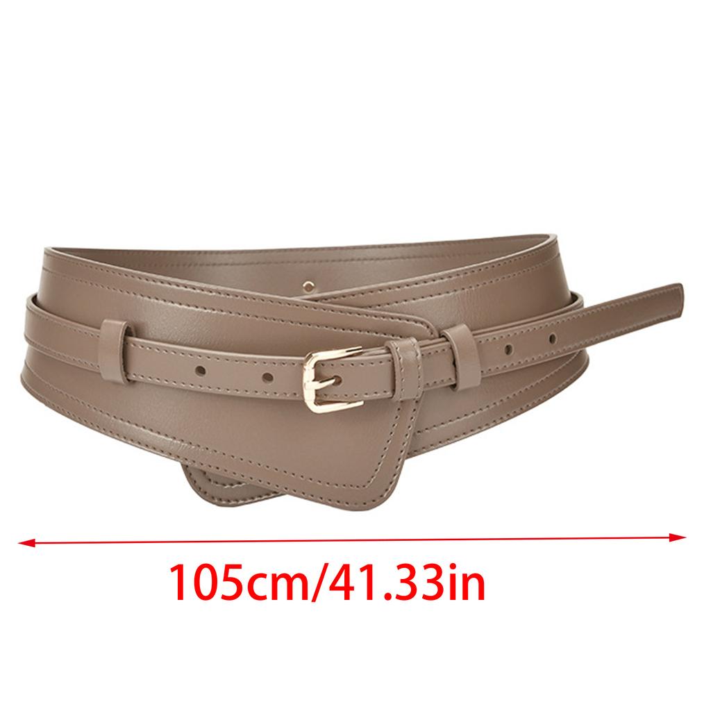 Detachable Pin Buckle Corset Belt Aesthetic Leather Waist Cincher for Dresses Overcoat Daily and Formal Waist Decors