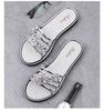Neue Outdoor-Bekleidung Sommer Halbschlepp Mode Blume Strandschuhe Sandalen Flache Lässige Flip-Flops