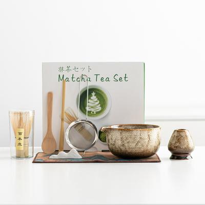 4/8PCS Japanese Matcha Tea Set Bowl with Pouring Spout Tea Ceremony Matcha Whisk and Bowl Tea-Making Tools Matcha Set Gift