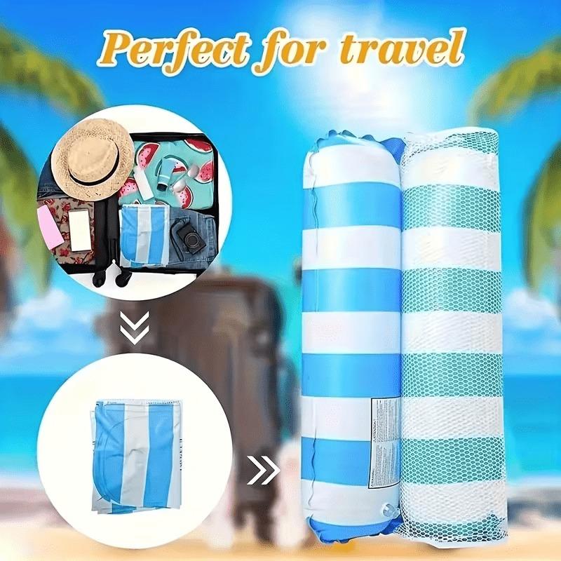 Inflatable Adult Water Hammock Chair - Foldable Striped Inflatable Swimming Ring, Swimming Gadget