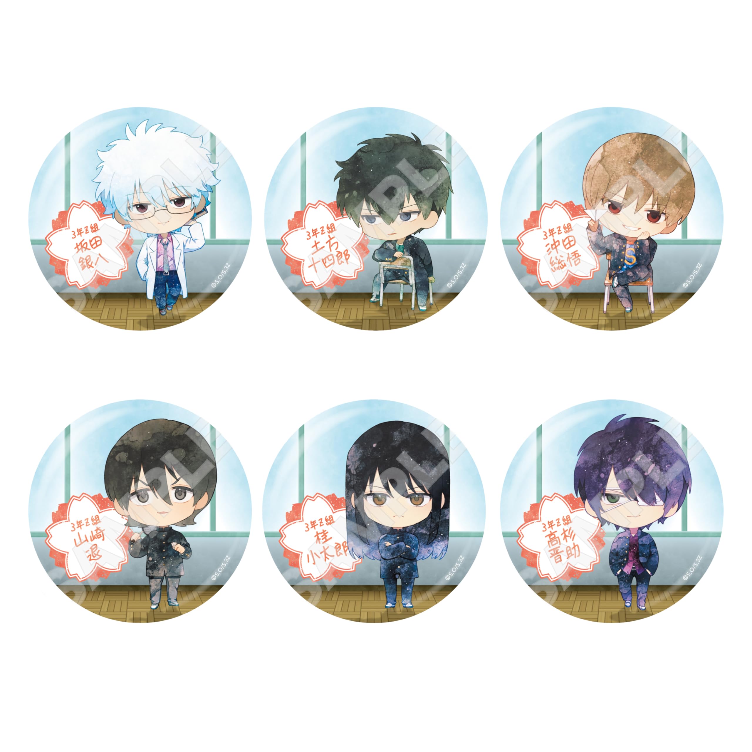 3rd Year Z Class Ginpachi Sensei Can Badge BOXB 6-Piece Box