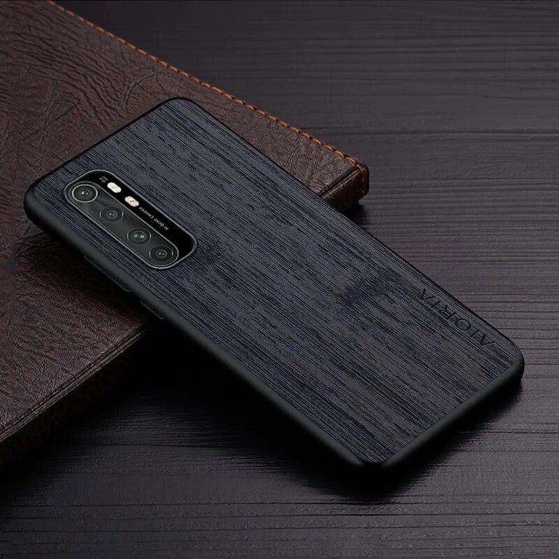Fall für Xiaomi Mi Note 10 Lite Pro 5G funda bambus holz muster Leder abdeckung Luxus coque für xiaomi mi note 10 lite fall capa