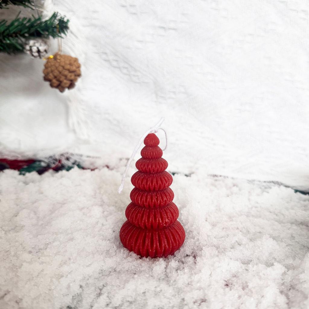Christmas Macaron Colorful Creative Christmas Tree Shape Candle Christmas Gift Christmas Candle Candle Ornament