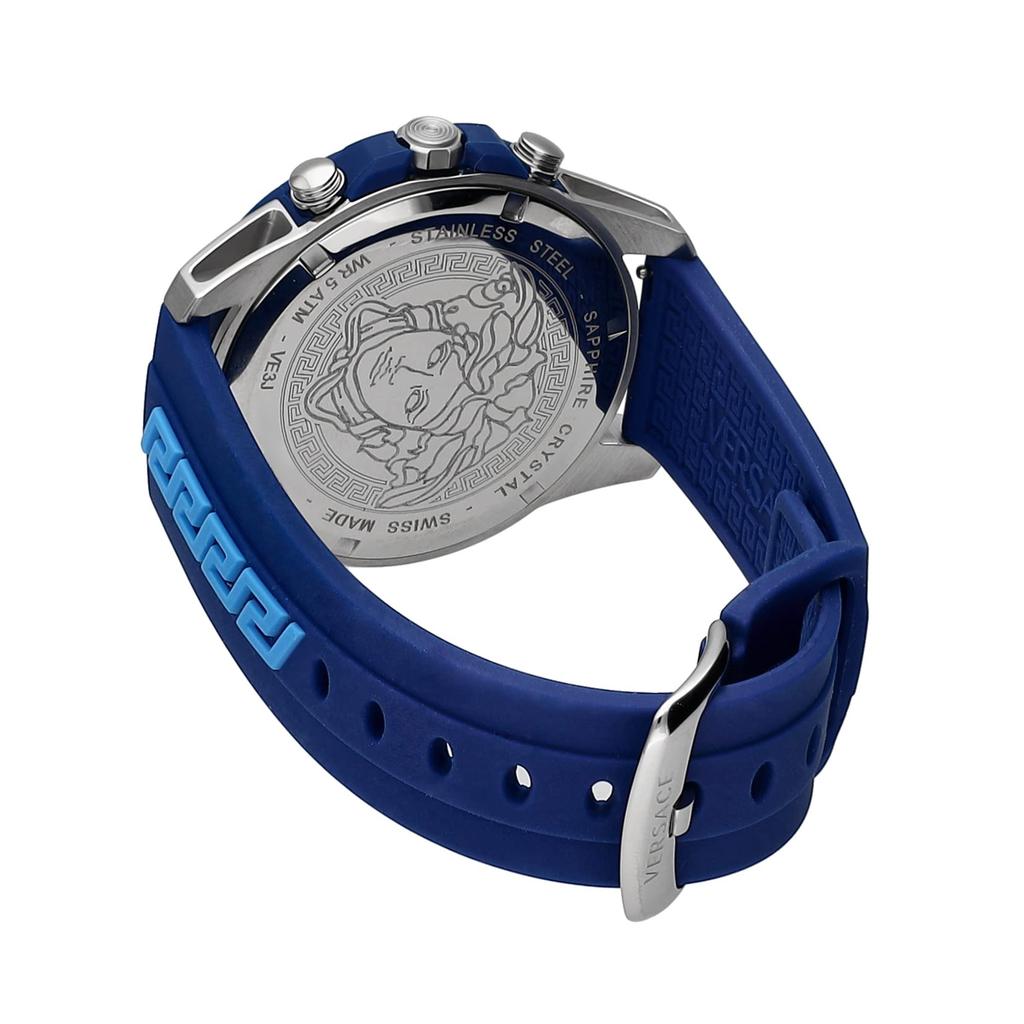 Watch GRECA ACTION CHRONO Blue Dial Stainless Steel Sapphire Glass Quartz 45MM Swiss Watch VE3J00122 [Versace] Men's [Item]