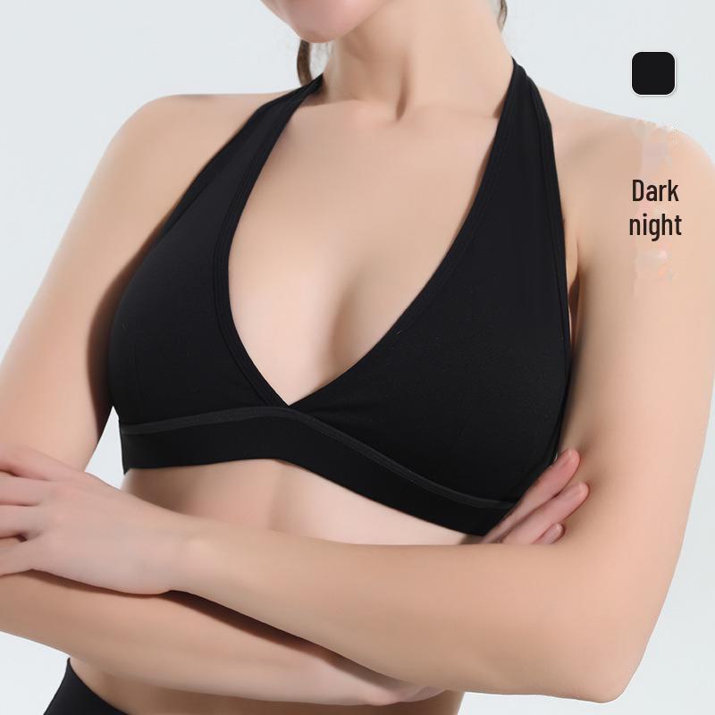 Women's Halter Neck Sports Bra and High Waist Tummy-Lifting Yoga Pants Set with Chest Pad - Quick Dry