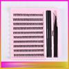 Premium Fiber Single-Cluster Eyelash Kit (Includes Adhesive + Tweezers + Comb)