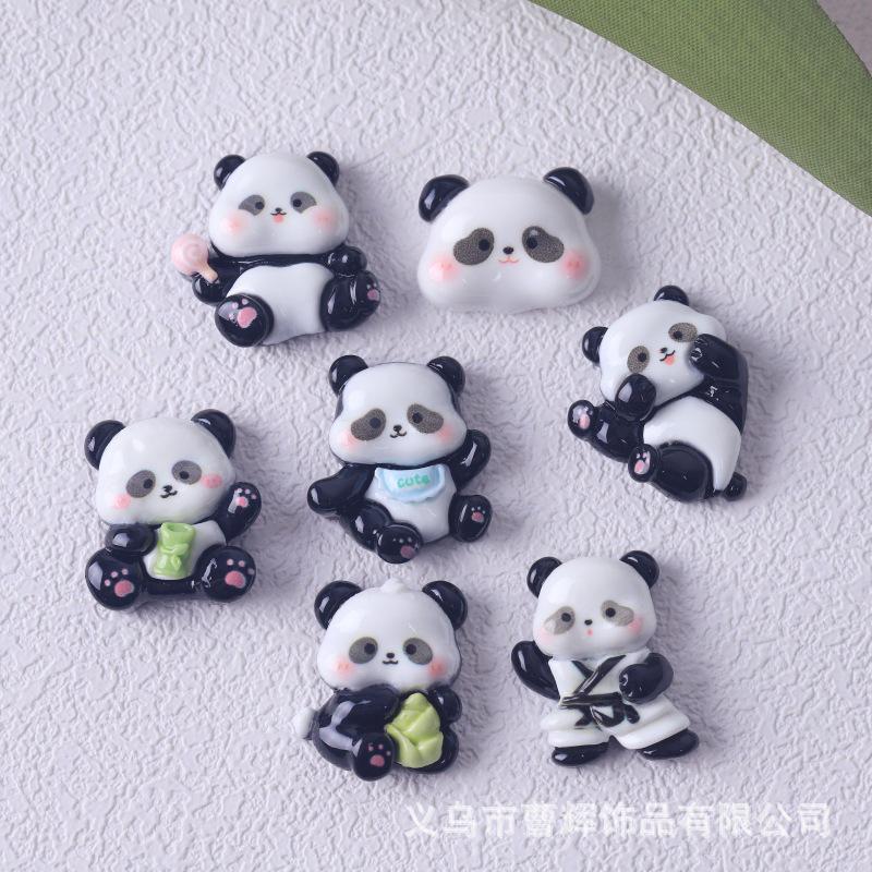Cute Cartoon Panda Resin Jewelry & DIY Decor: Cream Glue, Keychain, Pendant, Shoe Buckle.