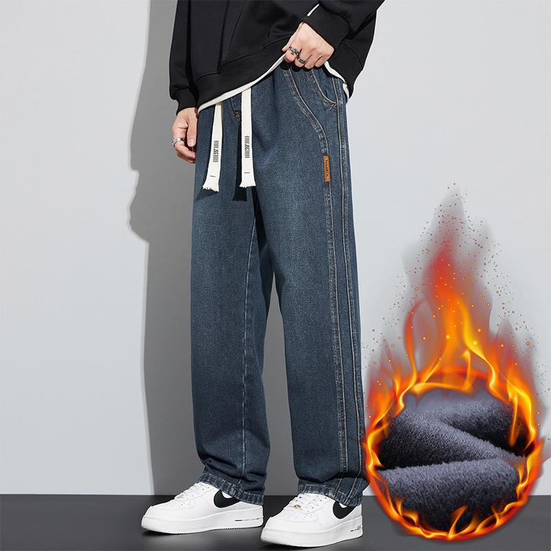 Herren 2025 Herbst/Winter Verdickte Samt Straight-Leg Casual Jeans