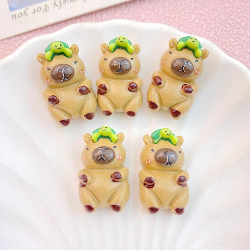 10Pcs New Cute Cartoon Gray Bear Series Flat Back Ornament Jewelry Bows Accessories