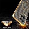 For Motorola Edge 50 5G Phone Case Carbon Fiber Textured Electroplated TPU Back Cover