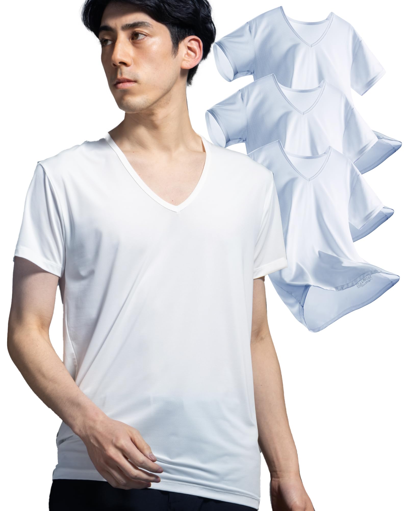 

Nutopia Cooling Cool to the for Underarm Sweat Men s Innerwear, Touch, (Short Sleeves/White/M/3-Pack)