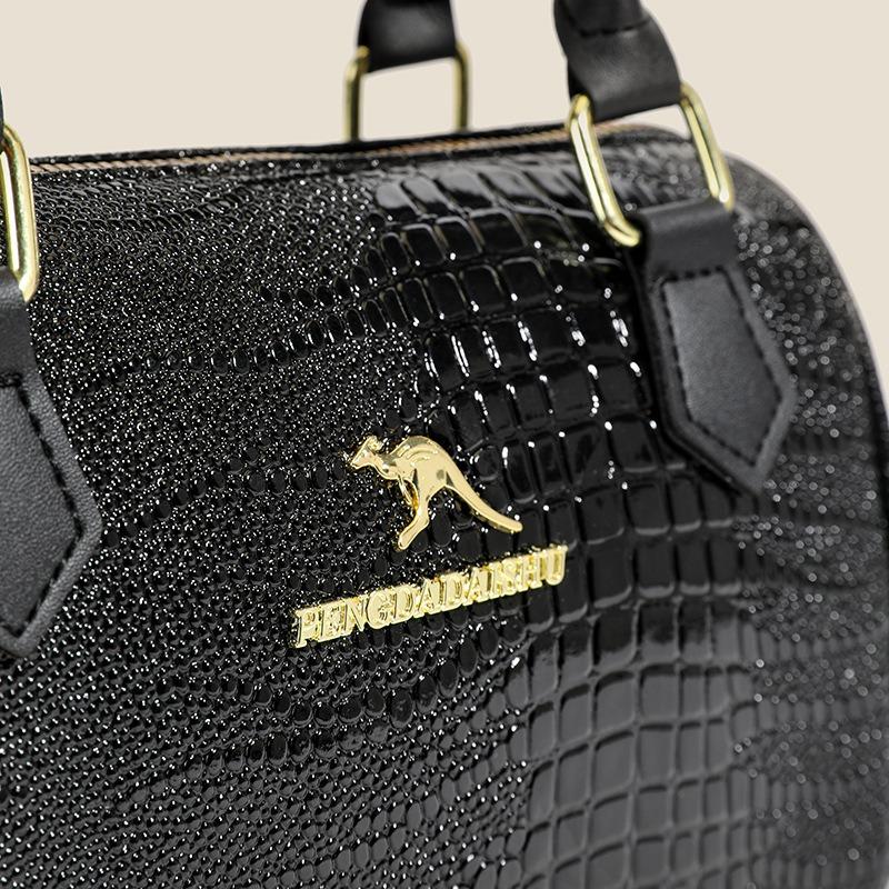New Fashion Pillow Bag Light Luxury Texture Crocodile Pattern Cylinder Bag Women's Handbag Multi-functional Shoulder Oblique Span Bag