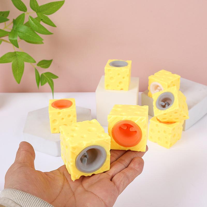 Cartoon Cheese Mouse Tpr Stress Relief Toy For Kids And Adults