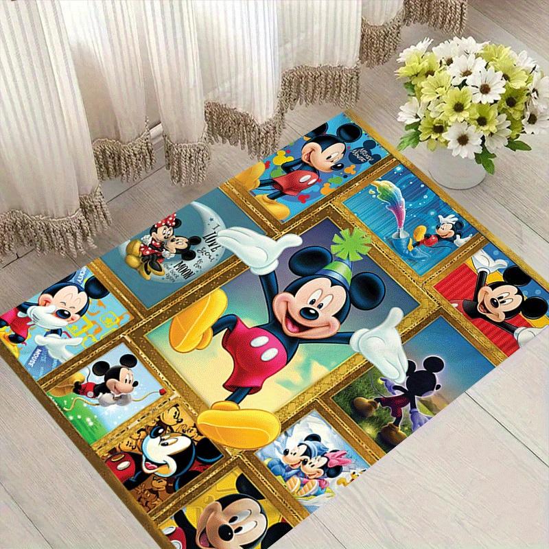 1 ks Koberec Mickey a Minnie, Plošný koberec, Ložnice a Herní místnost, Odolný, Odolný proti skvrnám a Snadno čistitelný, Obývací pokoj