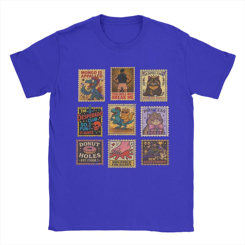 Dungeon Crawler Carl Vintage Stempel T-Shirts Herren Baumwolle Lustige T-Shirts Rundhals T-Shirts Kurzarm Kleidung Übergröße