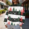 Women's Trendy Christmas Print Crewneck Sweatshirt Lightweight Casual Pullover Top
