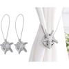 Silver Curtain Tiebacks Starfish Magnetic Curtain Holdbacks(1 Pair)