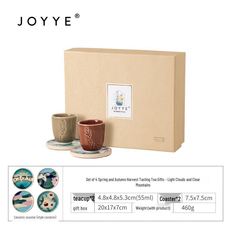 JOYYE Underglaze Ceramic Tea Coaster Set