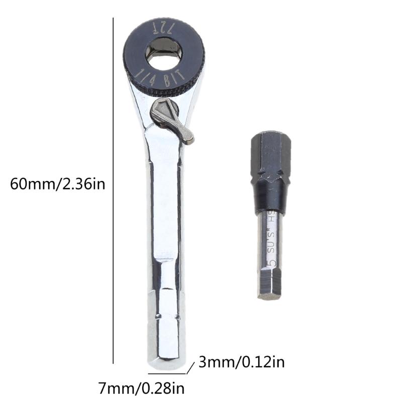 Multifunction 1/4inch Mini Ratchet Set Screwdriver Bit Socket Small Ratcheting Wrench Extension Bit Holder Wrench
