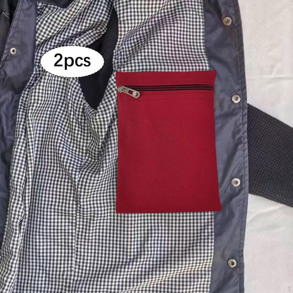2 Pieces Sew in Pocket with Zipper,Travel,Security for Jackets Coats Sweatshirts Practical