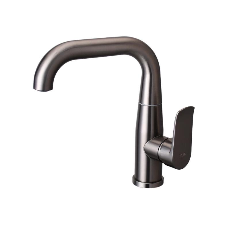 TLXT Gun Gray Stainless Steel 360 Rotating Basin Faucet