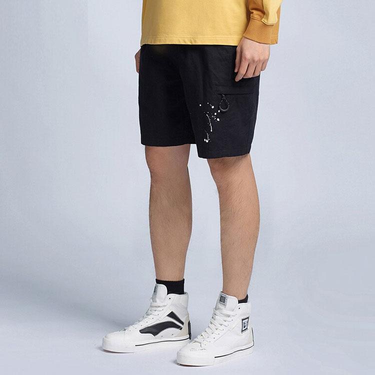 Li Ning Skateboard Series Pattern Printed Woven Sports Shorts Men shorts Black AKSR445-1