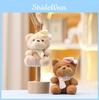 Bear Christmas Plush Toy With Santa Hat Soft Stuffed Animal Keychain Kids Gift