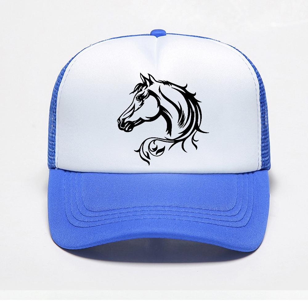 Handsome Horse baseball cap Fashion adult Adjustable mesh breathable visor Trucker Hat