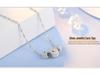 Sterling Silver Love Key Pendant Necklace with Micro-Pave Stones - Vintage European and American Design
