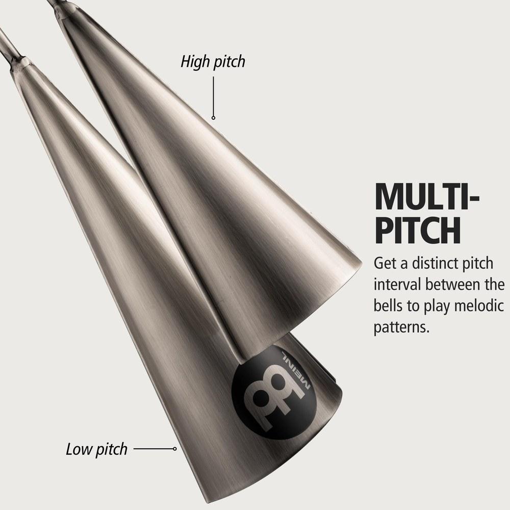 Meinl Percussion Agogo Modern Style A-GO-GO Steel Finish Large Model STBAG2
