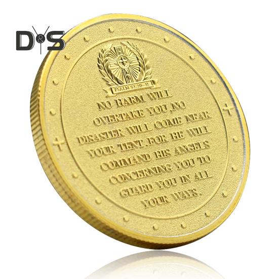 1/3/5Pcs Archangel Michael Challenge Coin Double-sided Carved Metal Medal Commemorative Medallion Round Collection Coin Home Office Desk Decoration