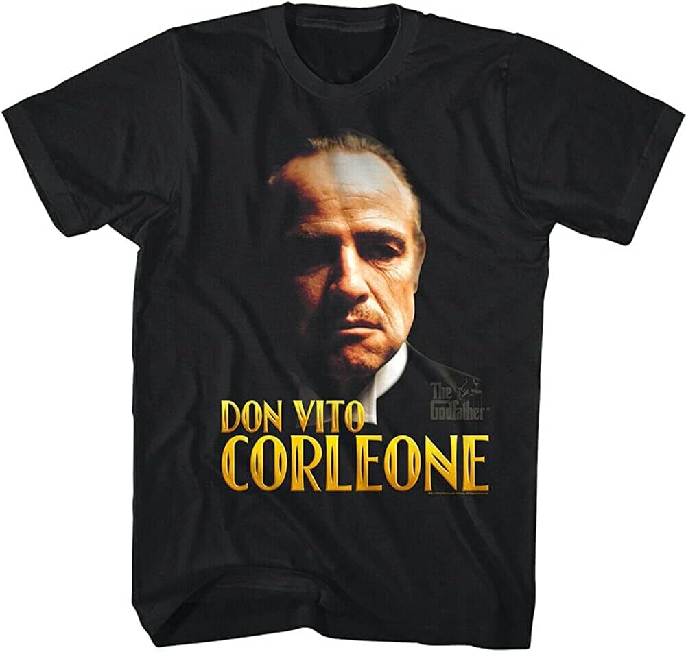 Godfather Don Vito Corleone Men s T Shirt Mafia Portrait Capo Crime Movie XL чёрный