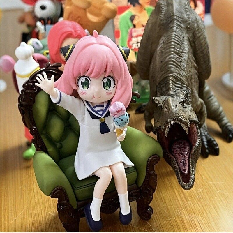 11CM Anime Figure Kawai Anya Forger Action Figures Sitting Figurine Collectible Model Doll Toys In Stock SPY FAMILY Poseable Articulated Scale