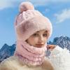 Warm Plush Knitted Hat for Women - Winter Ski Hat , Solid Color, Suitable for Autumn Winter Outdoor Use