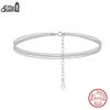 Effie Queen 925 Sterling Silver Dainty 2mm Tennis Anklet Beach Summer Layered Chain Foot Bracelet CZ Jewelry Accessories SA103