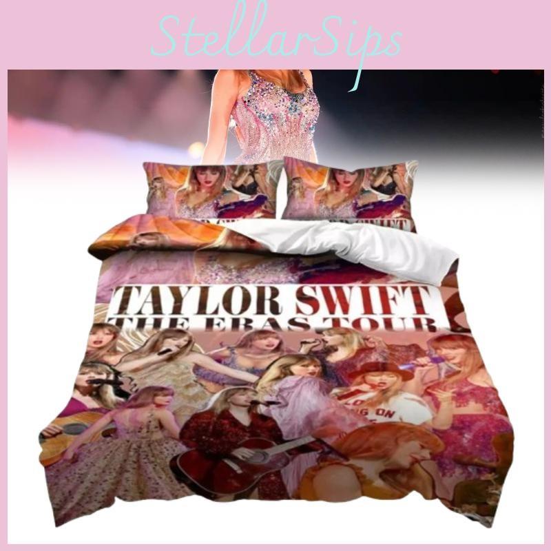 Character Swift Taylor Pattern Print Duvet Cover Pillowcase Set Bedroom Bedding