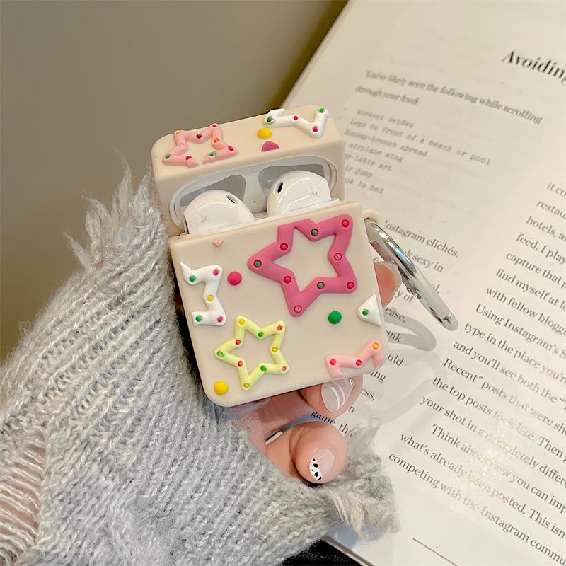 Color pentagram for apple AirPods pro bluetooth wireless headset cover 1/2/3 generation cartoon