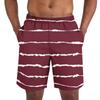 Herren Freizeit Trend gestreifte bedruckte kurze Hose - Leichte und atmungsaktive Herren Sportshorts