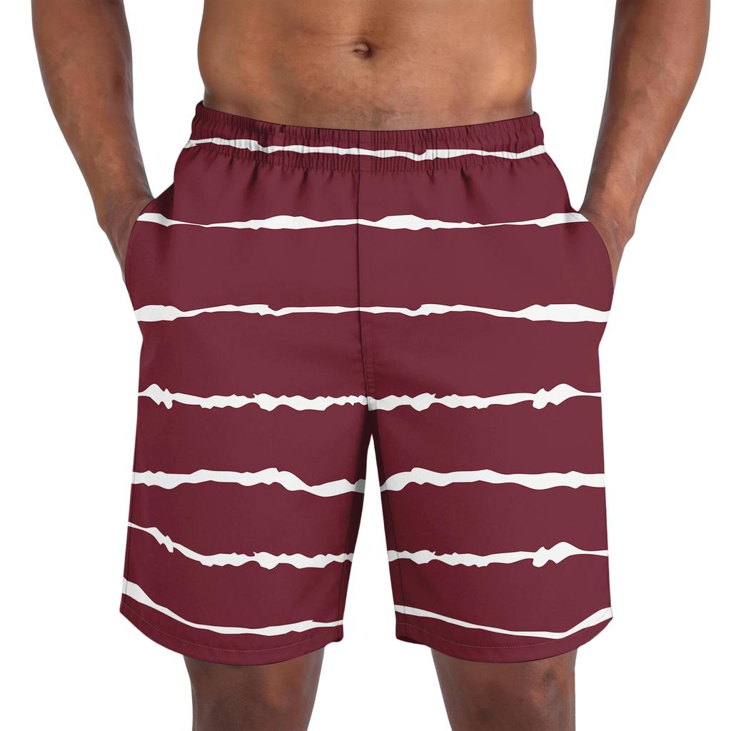 Herren Freizeit Trend gestreifte bedruckte kurze Hose - Leichte und atmungsaktive Herren Sportshorts