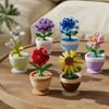 Educational Building Block Flower Bouquet Pot Plant Toy, Small Part Assembly Floral Decoration, Realistic Children Girl Gift