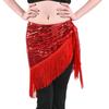 Getrays Sequin Tassel Ballroom Dance Shiny Hip Scarf Music Practice Wear Women's Skirt, Costume, Skirt, Sparkly, Modern, Latin, Tango, Samba,