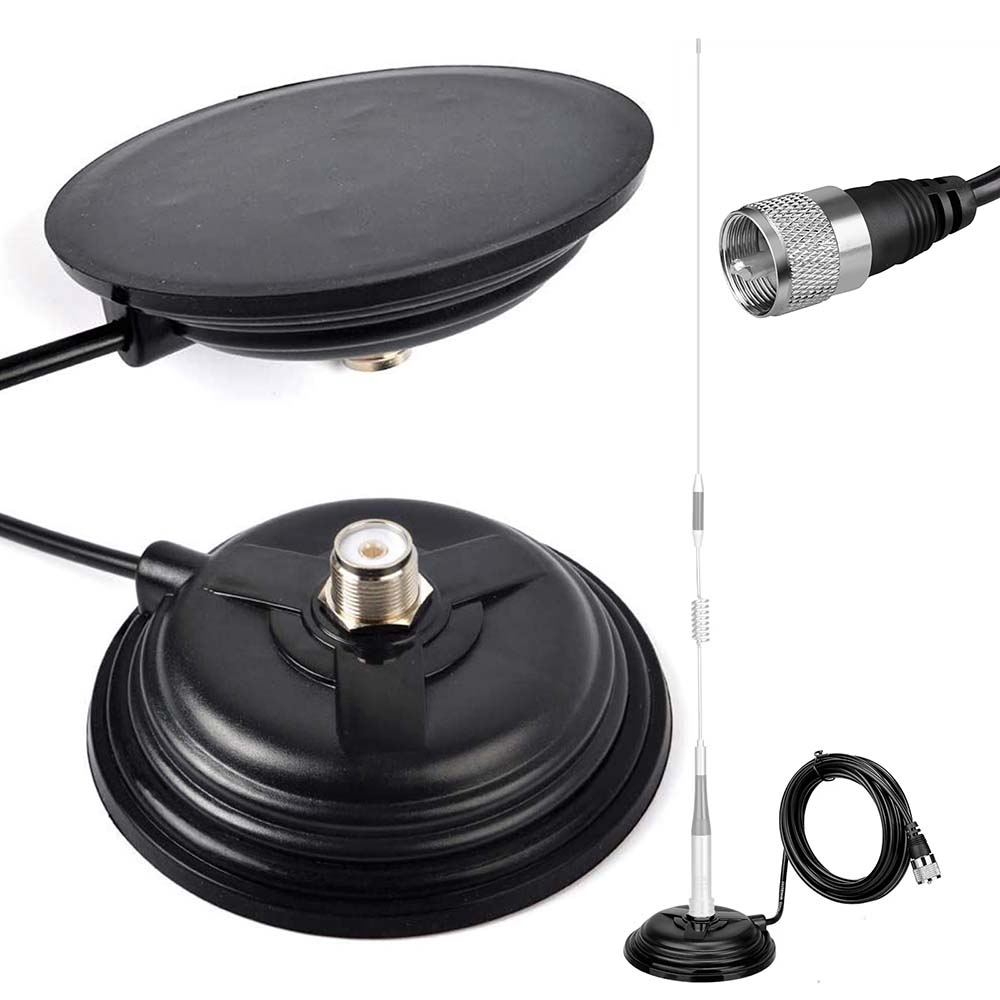 CA35 Antenna Install Magnetic Base with 4m Coaxial Cable UHF Male Connector Magnetic Antenne Mount UHF Female Connector for Car