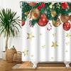 Christmas Shower Curtain Xmas Balls Shower Curtains For Bathroom Decorations Pine Trees Stars Bathroom Curtain Christmas Holiday