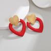New Year Chic Stainless Steel Hollow Heart Earrings - Fashionable & Versatile Jewelry