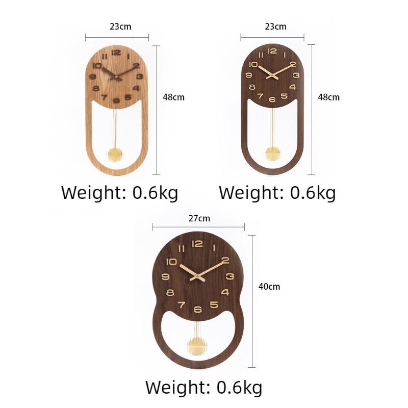 Wooden Pendulum Wall Clock Retro Noiseless Aesthetic Wall Clocks Creative Walls Clock Modern Living Room Decoration Furniture