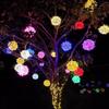 Year 20Cm Hanging Light Led Light Multiple Colors Rattan Ball Fairy Light String Waterproof Garden Holiday Gift