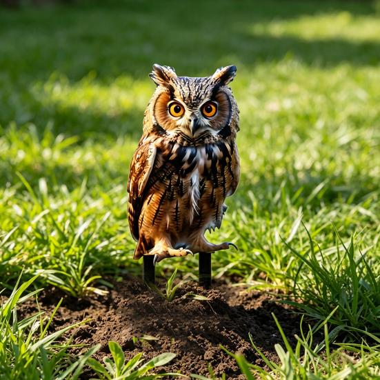 Owl Garden Stake, 2D Acrylic Owl Decoration, Outdoor Realistic Owl Yard Art Stake for Lawn Flower Bed Planter Decor
