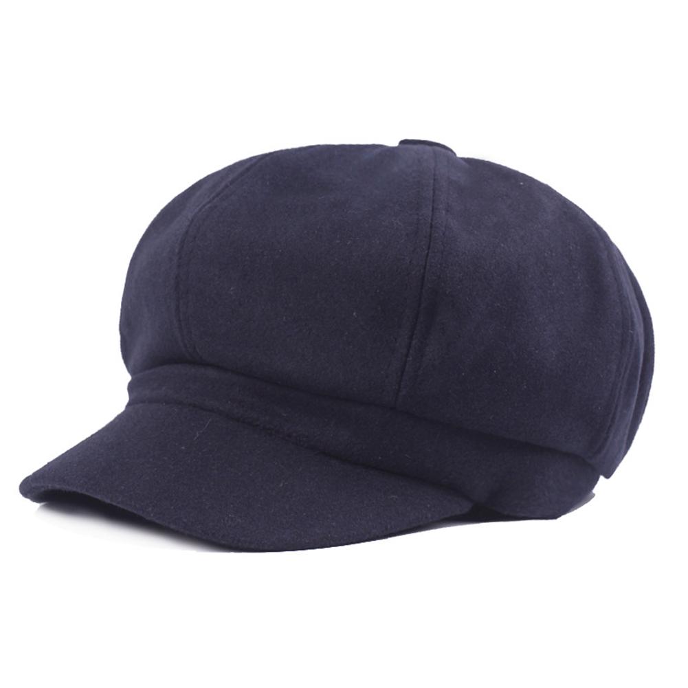 Women Woolen Adjustable Octagonal?Peaked Cap Chic Baseball Hat Gift
