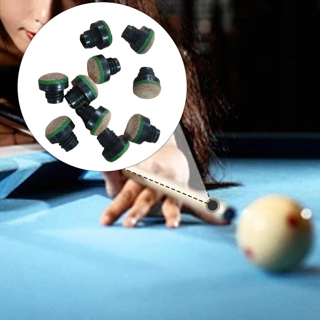 10Pcs Pool Cue Tips 12mm Repairing Supplies Screw on Portable Replacement Pool Stick Tips Snooker Cue Tips for Billiards Players